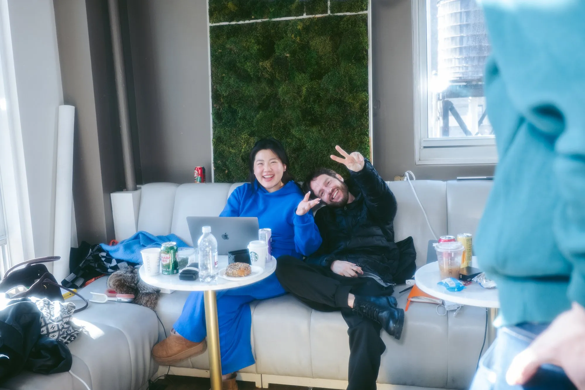 Relaxed moment on couch