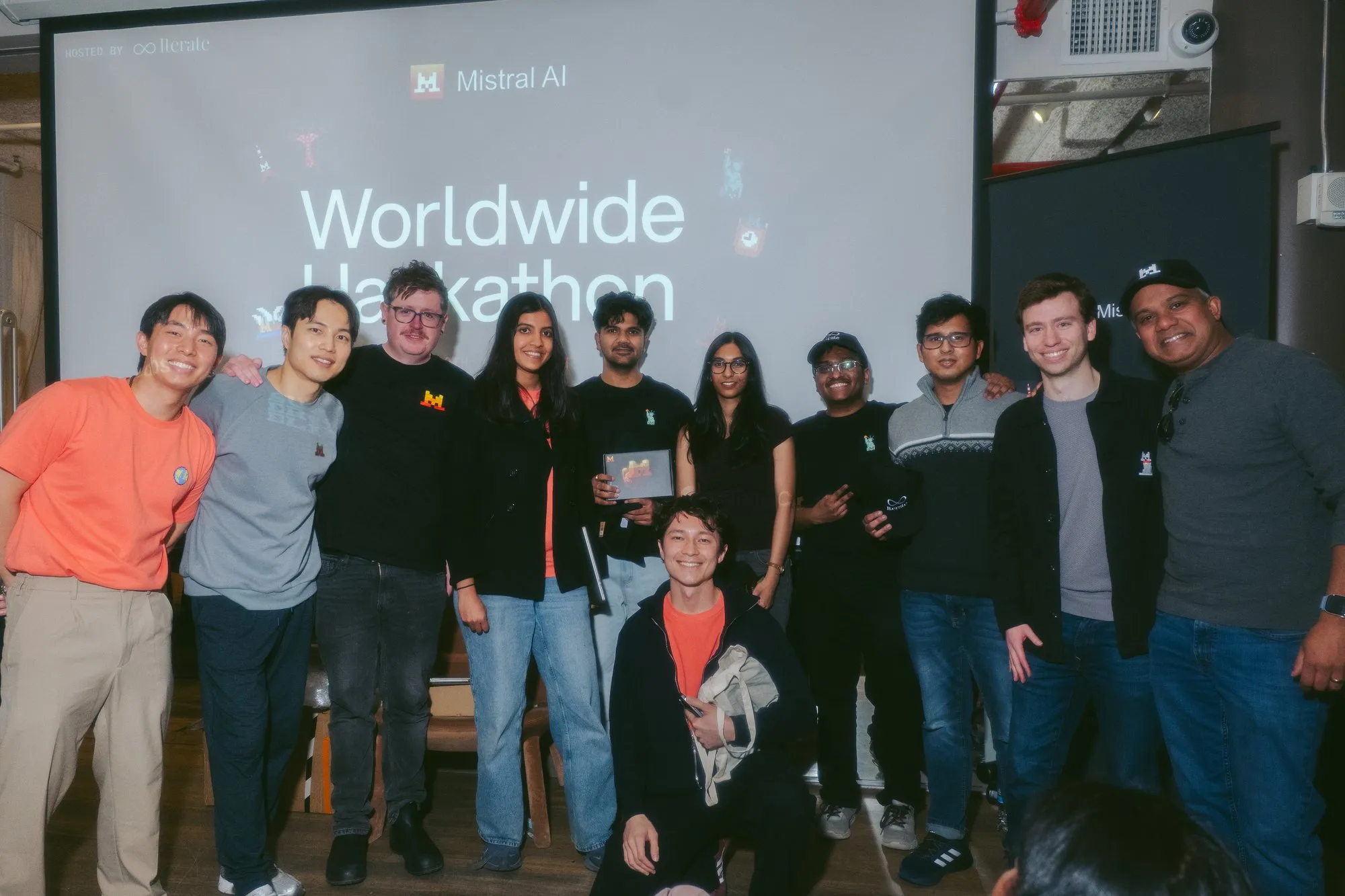 NYC local winners and judges on stage