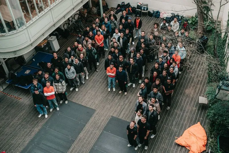 Aerial view of Paris venue courtyard