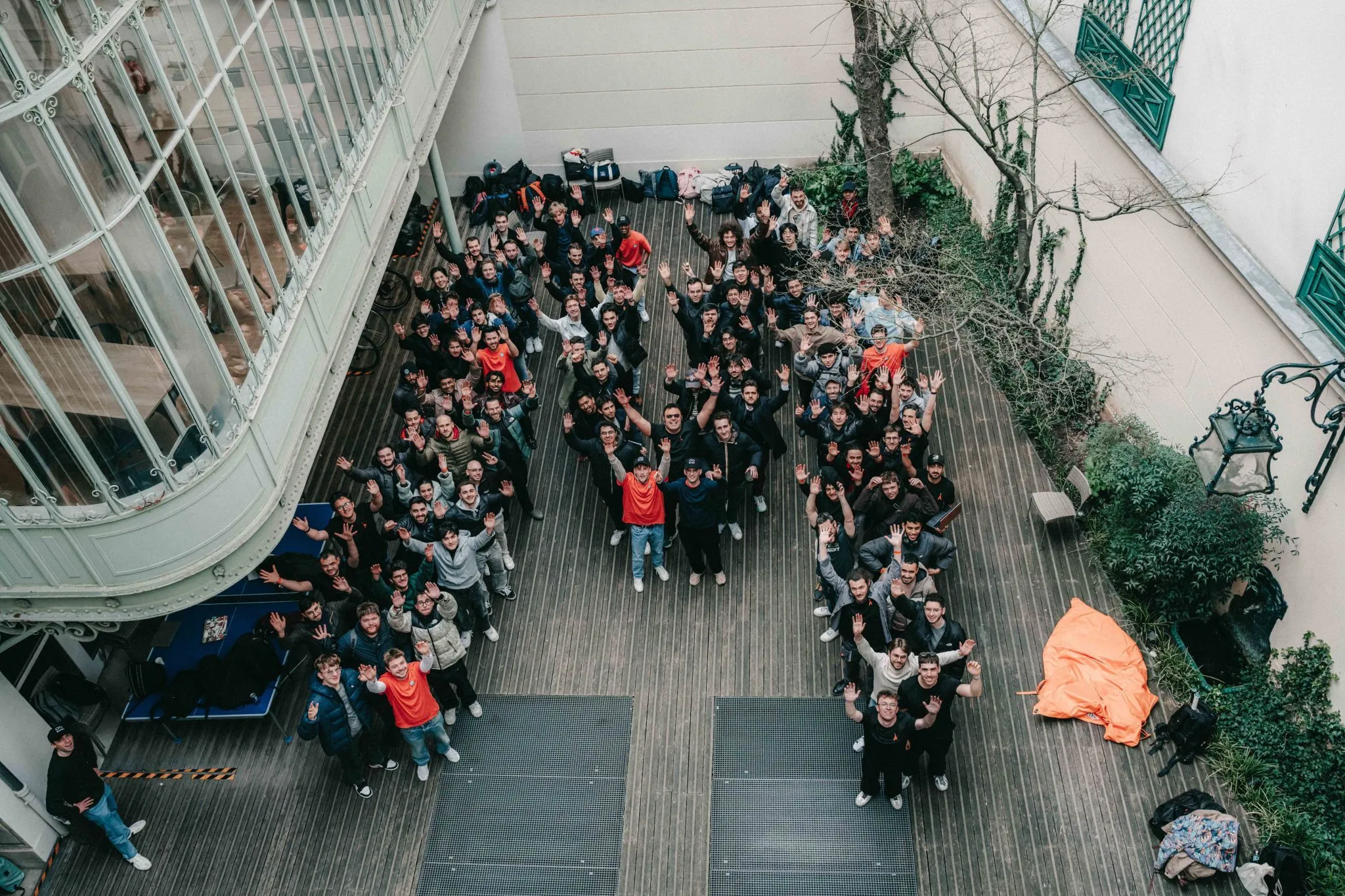 Paris courtyard group photo