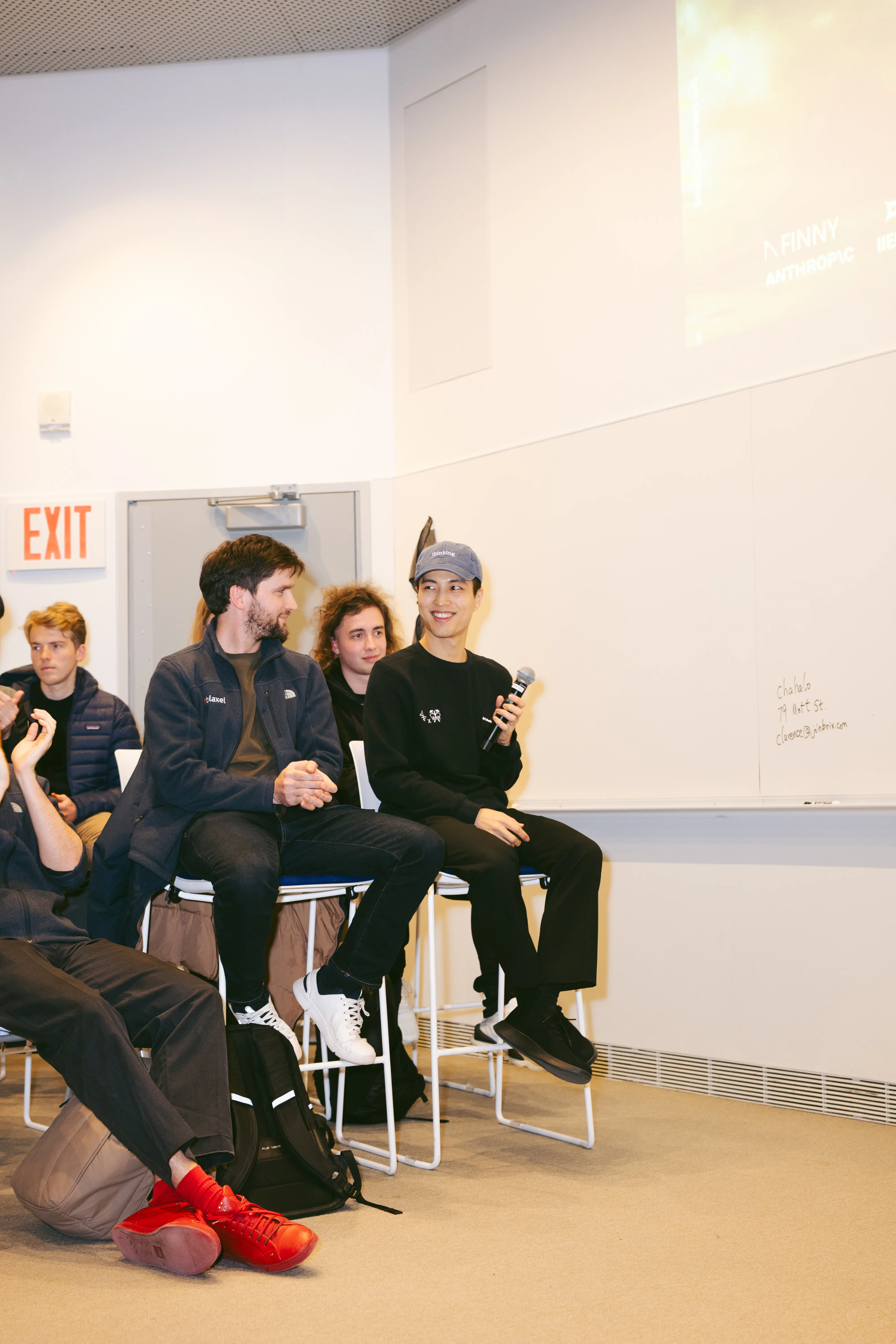 Judging panel listening closely to demo pitches